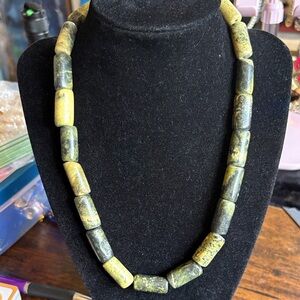 Serpentine tube bead necklace